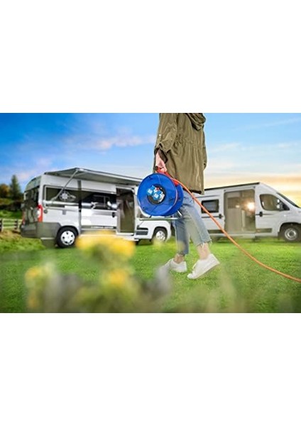Menashop Metrashop Garant Serisi IP44 Cee 3 Girişli Kamp ve Karavan Makarası 25 Metre