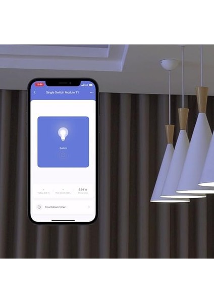 Menashop Metrashop Tek Anahtar Modülü T1 (Nötr Iletkensiz) (Homekit), Beyaz
