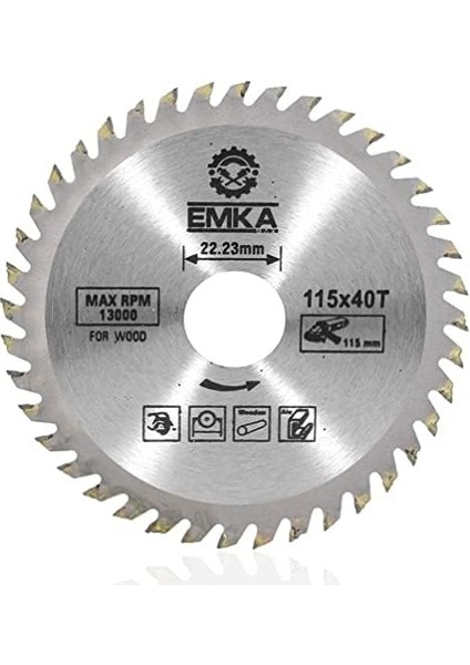 Menashop Metrashop Emka Ahşap Kesme Sunta Testeresi 115 mm 40 Diş