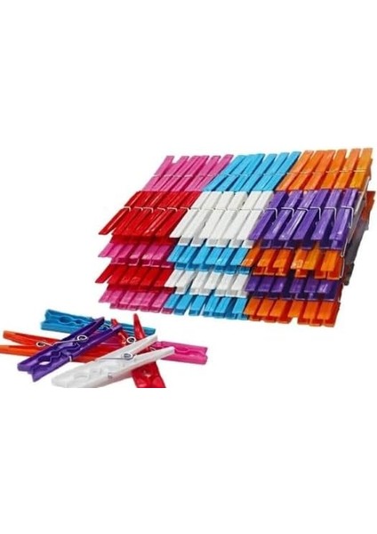 Menashop Metrashop 144 Adet Plastik Mandal,çamaşır Asma Mandalı,iz Bırakmaz,ekstra Dayanıklı