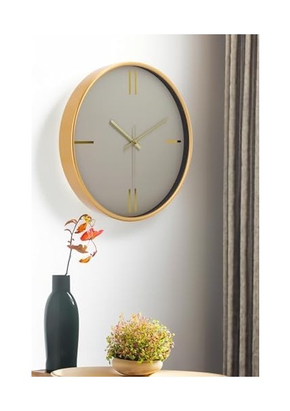 Menashop Metrashop 30 cm Gerçek Cam Akar Saniye Sessiz Mekanizma Duvar Saati fiyatları
