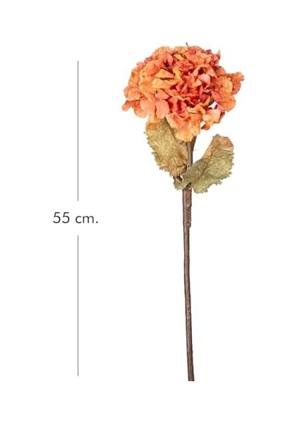 Menashop Metrashop Yapay Çiçek Ortanca Tek Dal Turuncu-Kahverengi 55 Cm.
