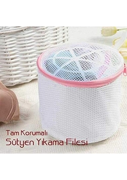 Menashop Metrashop Sütyen Yıkama Filesi Tam Korumalı Hassas Çamaşır Yıkama Aparatı