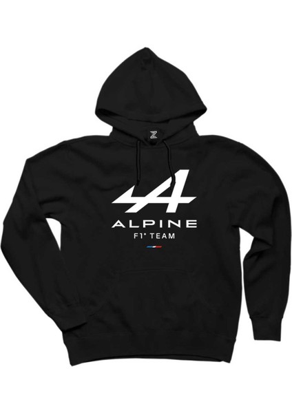 Alpine F1 Siyah Kapşonlu Sweatshirt Hoodie