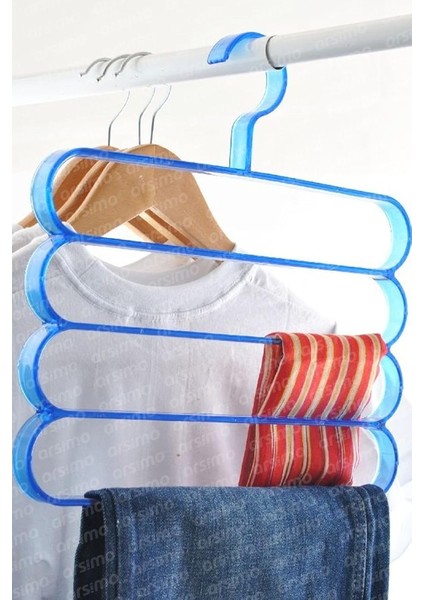 Dolap Içi 4 Katlı Plastik Elbise Pantolon Eşarp Şal Askısı | 4 Katlı Pratik Askı