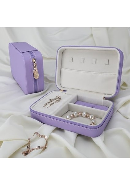 Menashop Metrashop Mücevher Takı Kutusu - Kolye, Yüzük, Küpe Düzenleyici (Lila)