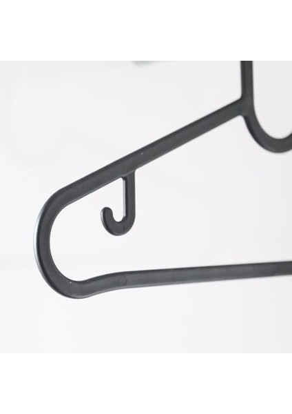 Hanger Plastik Slim Askı, Elbise Askısı, Siyah Askı (Standart, Adet, 30)