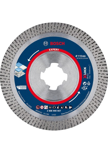 Menashop Metrashop Professional 1x Expert Hardceramic X-Lock Elmas Kesme Diskleri (Sert Fayanslar, Sert Taş, Ø 115 Mm, Aksesuar Küçük Avuç Taşlama Makinesi)