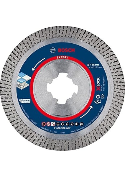 Menashop Metrashop Professional 1x Expert Hardceramic X-Lock Elmas Kesme Diskleri (Sert Fayanslar, Sert Taş, Ø 115 Mm, Aksesuar Küçük Avuç Taşlama Makinesi)