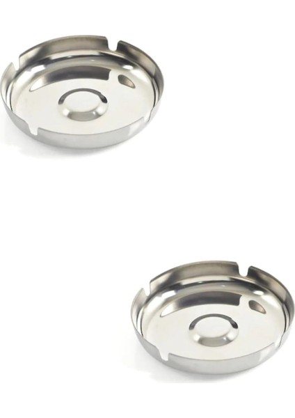 Menashop Metrashop Adet Paslanmaz Çelik Parlak Ince Açık Yuvarlak Model Küllük Dekoratif Kül Tablası 10 cm Küllük