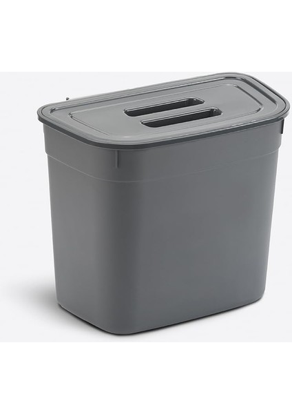 Menashop Metrashop Home 7 Litre Dolap Kapağına Takılabilir Kapaklı Askılı Çöp Kovası, Plastik, Mutfak ve Banyo Için Pratik Atık Toplama Çözümü, Uzun Ömürlü ve Kolay Temizlenebilir (Antrasit Gri)