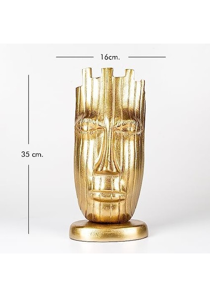 Dekoratif Metal Yüz Dekor Gold 16 x 35 x 11 cm . fiyatları