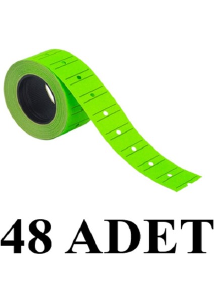48 Adet Motex Etiket 12X21 mm Fosforlu Yeşil