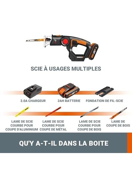 Menashop WX550 20VOLT 2.0AH. Li-Ion Profesyonel Dekupaj ve Tilki Kuyruğu Testere fiyatları