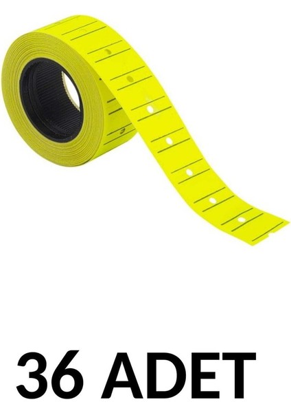 36 Adet 12X21 Motex Fosforlu Sarı Motex Etiketi