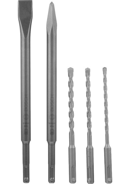 Menashop Metrashop Professional Accessories - Sds-Plus Kırıcı Delici ve Keski Seti 5 Parça, Yeşil