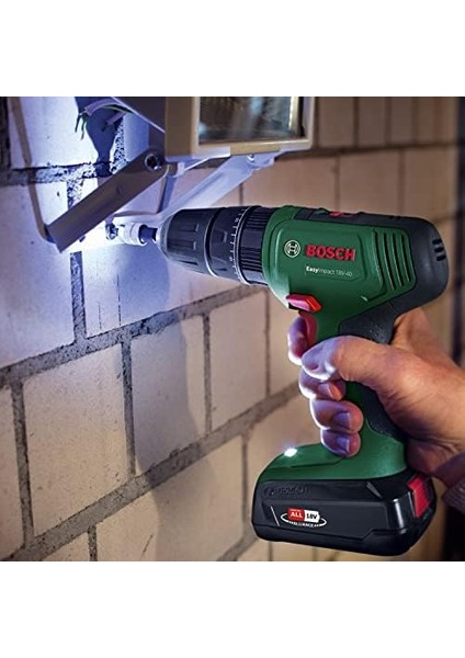 Menashop Metrashop Home And Garden Bosch Easyımpact 18V-40 Akülü Darbeli Matkap (1 Akü 2,0 Ah, 18 Volt Sistem, Çantada)