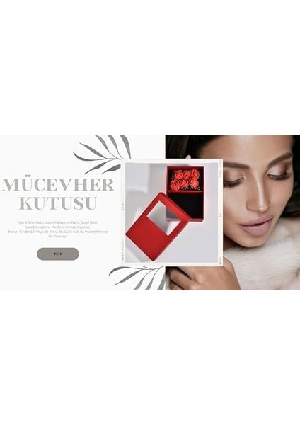 Menashop Metrashop Madam&matmazel Kadın Modası Bahar Kampanyası Madam Matmazel Güllü Takı Kutusu, Kolye, Küpe, Set, Organizer, Dekoratif, Romantik, Hediye