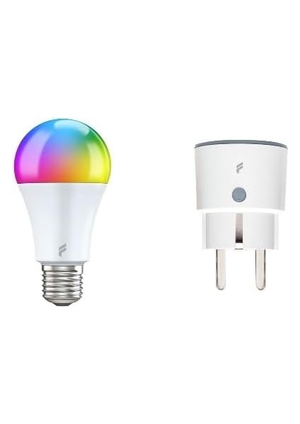 Menashop Metrashop Akıllı Priz ve LED Ampül Seti, Wi-Fi ile Uzaktan Kontrol, Anlık Enerji Tüketim Takibi, Zamanlayıcı