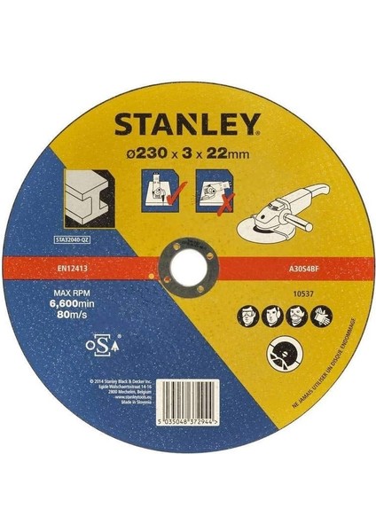 Menashop Metrashop STA32040-QZ Metal Kesme Taşı 230 Mm, Renkli