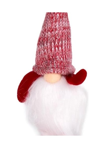 Yılbaşı Ağaç Süsü Noel Baba Figürü Işıklı Kısa Kollu Kırmızı-Beyaz 9 x 24 cm .