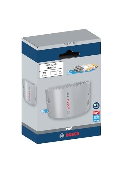 Menashop Metrashop 1 x Pro Multi Malzeme Delik Testeresi (Yumuşak Ahşap, Alçıpan Duvar Için, Ø 79 Mm, Profesyonel Aksesuar Matkap/tornavida)