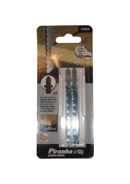 Menashop Metrashop X20035 Dekupaj Testere, Metalik, 5 Adet, 100 x 4 mm