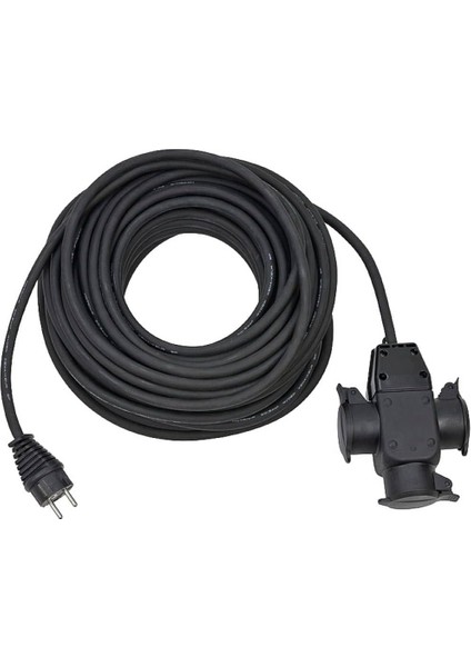 Menashop Metrashop Şantiye Uzatma Kablosu, 3 Bölmeli Kauçuk Kavramalı, IP44, 25 M, H07RN-F3G1,5