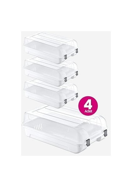 Menashop Metrashop 4'lü Set Kadın Beyaz Ayakkabı Kutusu