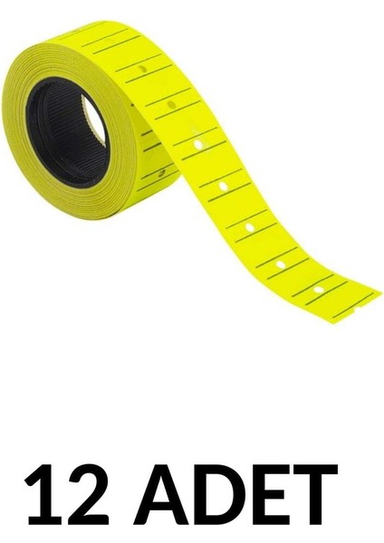 12 Adet 12X21 Motex Fosforlu Sarı Motex Etiketi