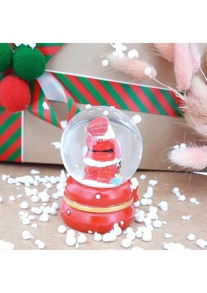 Noel Baba Masaüstü Pilli Işıklı Cam Küre Aydınlatma Dekoratif Hediyelik Yılbaşı Veya Doğum Günlerine Özel Tasarım 6 cm x 4 cm No:8 modelleri