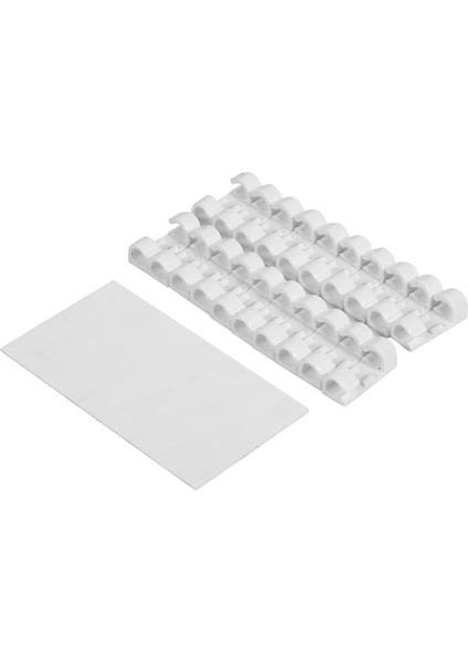 Menashop Lua Yapışkanlı 20'li Beyaz Kablo Sabitleyici Düzenleyici Klips,
