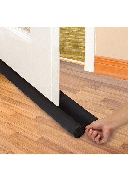 Menashop Metrashop Kapı Altı Rüzgar Önleyici Isı Yalıtım Süngeri Rüzgarlık Stoper Toz Soğuk Sünger Çift Taraflı Izolasyon 2, Byens, Siyah, 85 cm