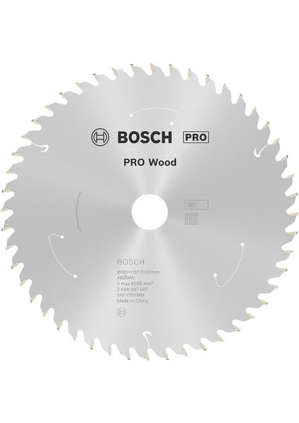 Menashop Metrashop Professional Accessories 1 x Daire Testere Bıçağı Standard For Wood (Ahşap, Testere Bıçağı 165 x 20 x 1,5 Mm, 48 Diş, Aksesuarlar Akülü Daire Testere)