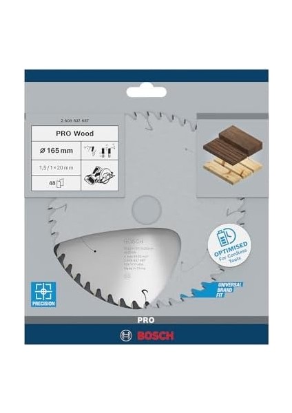 Menashop Metrashop Professional Accessories 1 x Daire Testere Bıçağı Standard For Wood (Ahşap, Testere Bıçağı 165 x 20 x 1,5 Mm, 48 Diş, Aksesuarlar Akülü Daire Testere) fiyatları