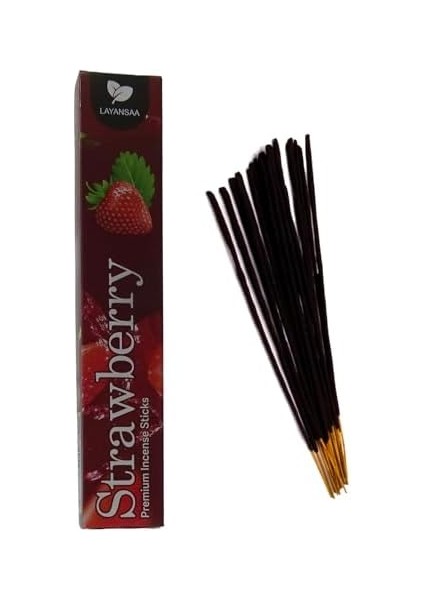 Menashop Metrashop Strawberry (Çilek) Kokusu Özel Aroma Kokusu Agarbatti Arınma 20 Adet 1 Paket Çubuk Tütsü