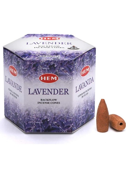 Menashop Metrashop Tütsü Geri Akış Şelale Lavanta Kokulu 40 Konik Tütsü - Lavander Backflow Incense Cones