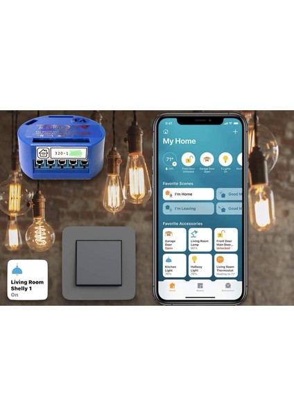 Menashop Metrashop 1 - Wi-Fi Işık Anahtarı/akıllı Röle 16A Homekit Yazılımı