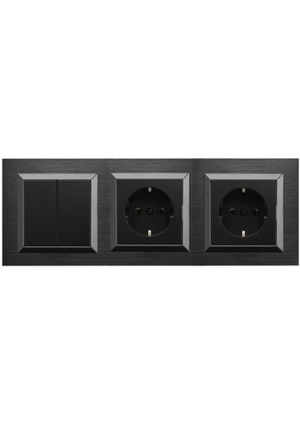 Menashop Quantum Siyah 3'lü Set Anahtar, Topraklı Priz ve Topraklı Priz Set