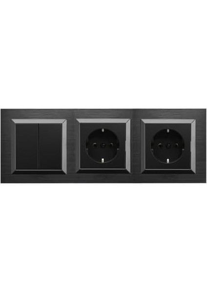 Menashop Quantum Siyah 3'lü Set Anahtar, Topraklı Priz ve Topraklı Priz Set