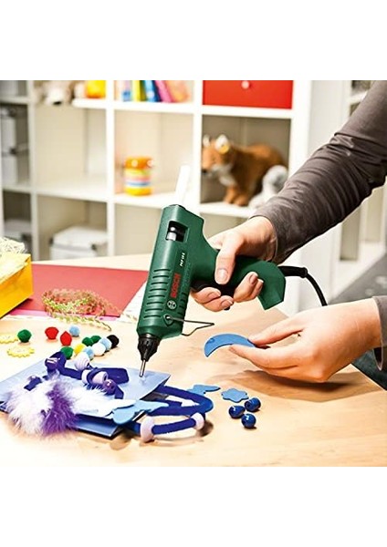 Menashop Metrashop Pkp 18 E Elektrikli Sıcak Tutkal Tabancası, 240 V, Tutkal Çubuğu 1 Adet Ekstra Uzun Nozül, Yeşil