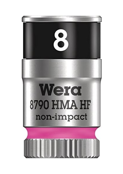 Menashop Metrashop 05003723001 8790 Hma Hf Zyklop Lokma Anahtar, 1/4 Inç Tahrikli, Tutma Fonksiyonlu, 8.0 Mm, Parlak Pembe