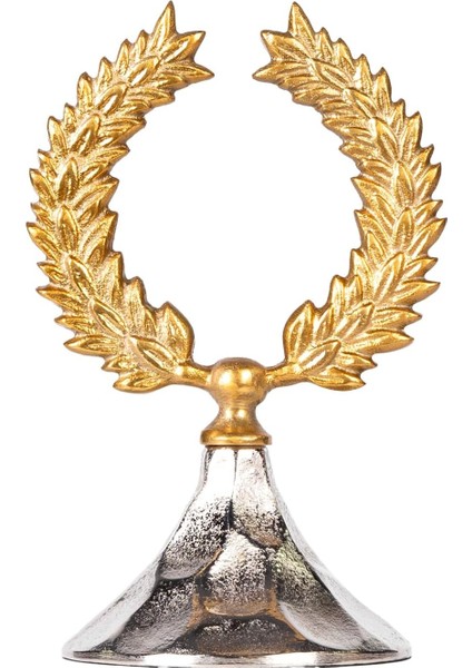Metal Dekor Çelenk Gold-Gümüş 16 x 14 x 25 cm .