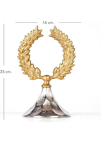 Metal Dekor Çelenk Gold-Gümüş 16 x 14 x 25 cm . modelleri