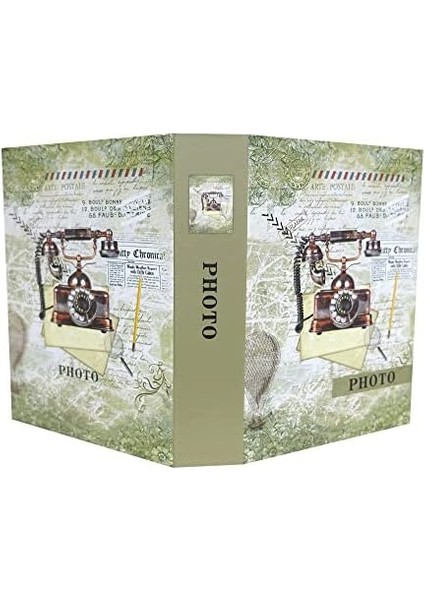 Fotoğraf Albümü 10 x 15 cm 200 Fotoğraf Kapasiteli Renkli Antika Telefon Desenli Anı Albümü fiyatları