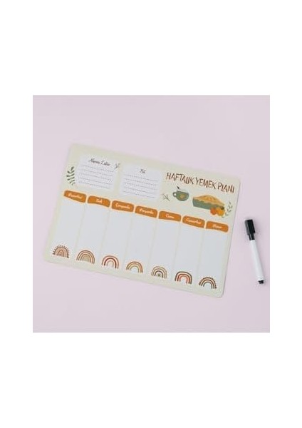 Haftalık Yemek Planlayıcı Buzdolabı Magneti