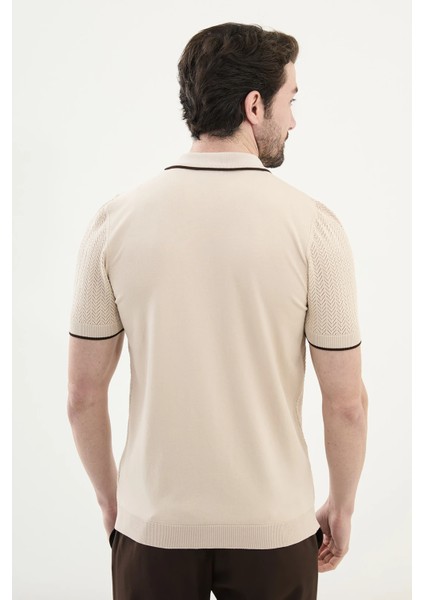 Desenli Slim Fit Polo Yaka Kısa Kollu Erkek Triko Hırka modelleri