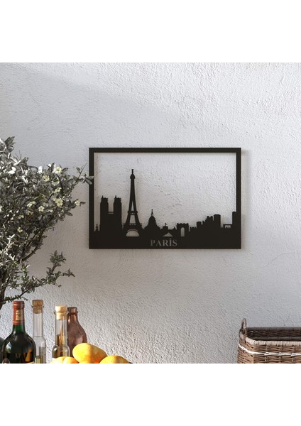 Yurudesign Lazer Kesim Metal Duvar Tablo Paris 30 * 45