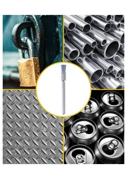 Menashop Metrashop 443 Karbon Çelik Fırça, Metalde Pas Temizleme, 3,2 Mm, 3'lü