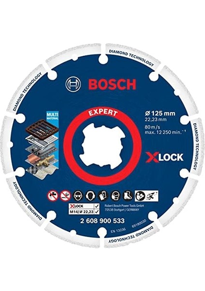 Menashop Metrashop Professional 1x Expert Diamond Metal Wheel X-Lock Kesme Diski 125 mm (Dökme Demir, Paslanmaz Çelik, Çelik, Demir Içermeyen Metalle, Ø 125 Mm, Aksesuar Küçük Avuç Taşlama Makinesi) fiyatları